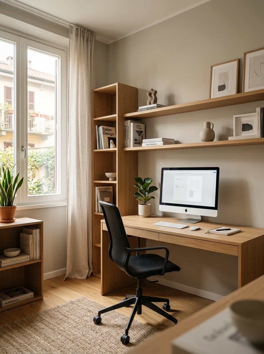 Ufficio con pareti tinteggiate e finiture professionali